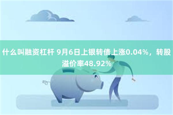 什么叫融资杠杆 9月6日上银转债上涨0.04%，转股溢价率48.92%