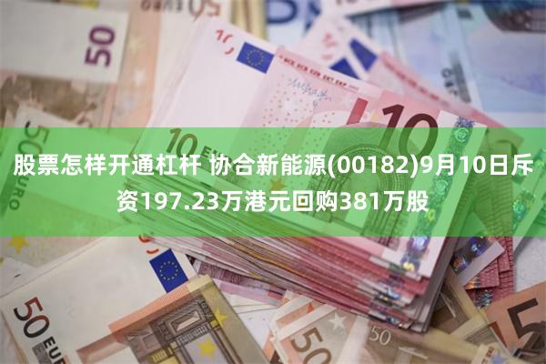 股票怎样开通杠杆 协合新能源(00182)9月10日斥资197.23万港元回购381万股